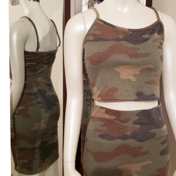 Camo Skirt set Olive/Combo size L - Picture 2 of 4